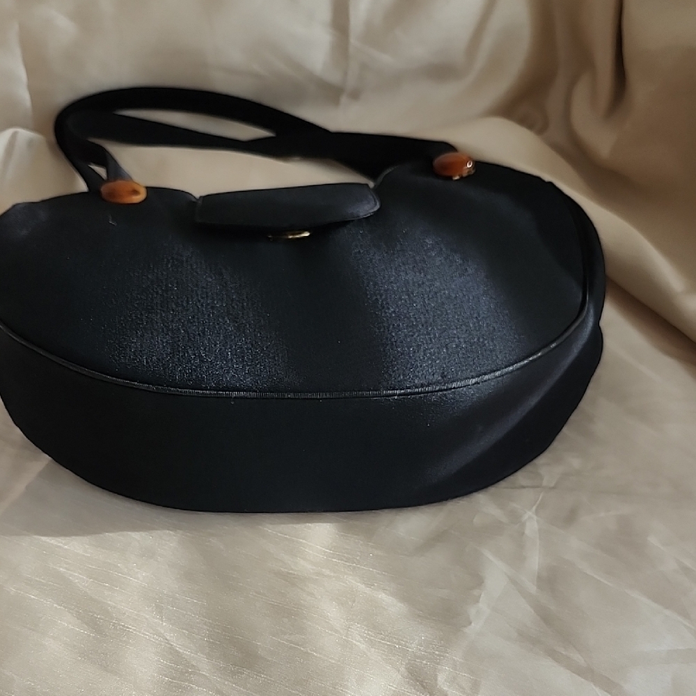 Vintage (Excellent Condition) David Lewis Kidney Shaped Black Fabric Bag, $45 - Picture 7 of 15